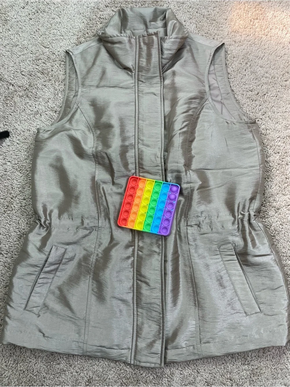 Coldwater Creek Shimmery‎ Champagne Gold Taupe Vest